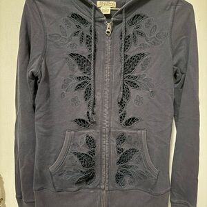 Lucky Brand navy/dark blue Embroidered Hoodie
